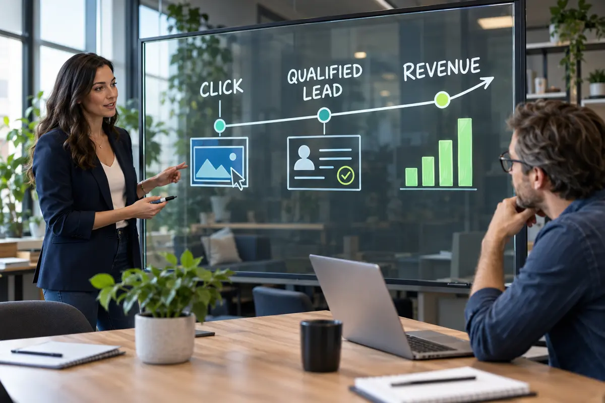 Small business advertising budget measurement from click to qualified lead and revenue