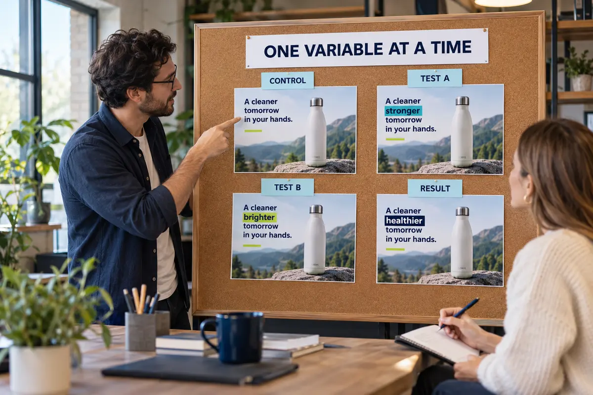 Small business advertising budget test changing one advertising variable at a time